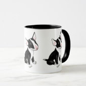 Mug Chien de chiot de taureau noir (Devant droit)