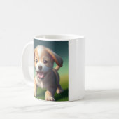 Mug Chien de chiot mignon personnalisé (Devant gauche)