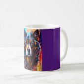 Mug Chien de couleur éclaboussure abstraite (Devant droit)