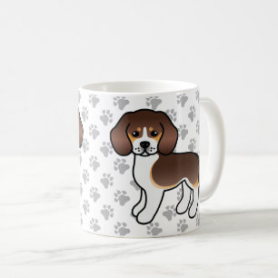 Mug Chien de dessin animé Beagle tricolore au chocolat