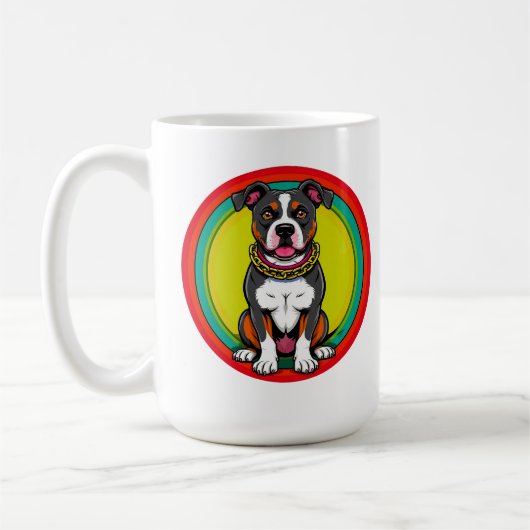 Mug Chien de dessin animé mignon avec collier (Gauche)