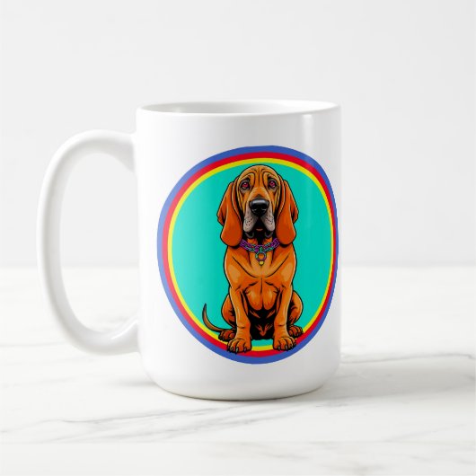 Mug Chien de dessin animé mignon avec collier (Gauche)