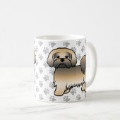 Mug Chien de dessin animé mignon Lhasa Apso Sable Doré (Devant droit)