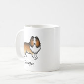 Mug Chien de dessin animé Shetland Sable & Nom (Devant gauche)
