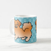 Mug Chien de dessin animé Tibétain Spaniel rouge (Devant gauche)