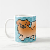 Mug Chien de dessin animé Tibétain Spaniel rouge (Gauche)