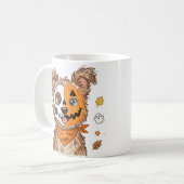Mug Chien de Halloween mignon moitié squelette moitié (Devant gauche)