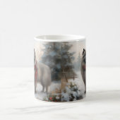 Mug Chien de Keeshond à Noël de neige (Centre)