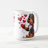 ☕ Mug Chien de la Saint-Valentin avec coeurs Cadea (Devant droit)