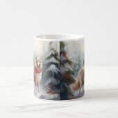 Mug Chien de lappund finlandais à Noël de neige (Centre)