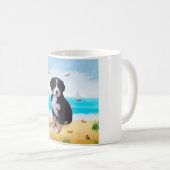 Mug Chien de montagne bernois sur la plage (Devant droit)