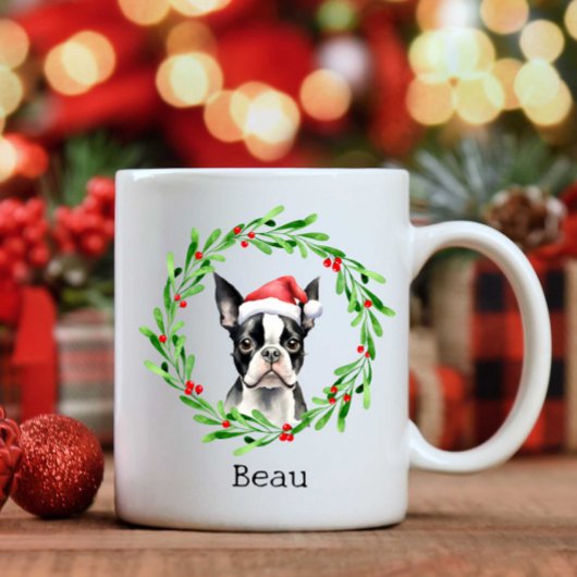 Mug Chien de Noël Boston Terrier Terrier Fêtes Animaux