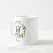 Mug Chien de Noël Boston Terrier Terrier Fêtes Animaux (Devant gauche)
