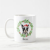 Mug Chien de Noël Boston Terrier Terrier Fêtes Animaux (Gauche)
