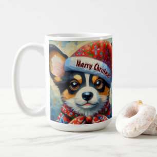 Mug Chien de Noël Chien Chien Chien Puppy avec Santa H