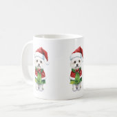 Mug Chien de Noël, Chien de Père Noël Mignonne Fête de (Devant gauche)