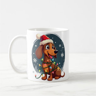 Mug Chien de Noël Dachshund Père Noël Xmas Wiener Femm