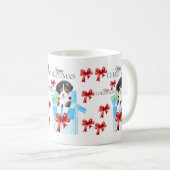 Mug Chien de Noël dans une boîte bleue (Devant droit)