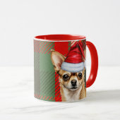 Mug Chien de Noël de Noël de Noël de Chihuahua (Devant droit)