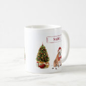 Mug Chien de Noël drôle avec arbre (Devant droit)