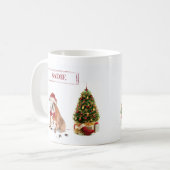 Mug Chien de Noël drôle avec arbre (Devant gauche)