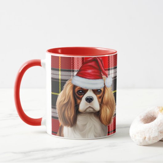 Mug Chien de Noël du roi Charles d'Espagne (Avec donut)
