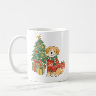 Mug Chien de Noël en pull avec sapin de Noël