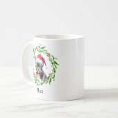 Mug Chien de Noël Français Noir Chien de Noël Père Noë (Devant gauche)