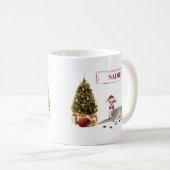 Mug Chien de Noël italien Greyhound avec arbre (Devant droit)