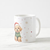 Mug Chien de Noël Kawaii Mignon - Conception de Noël p (Devant droit)
