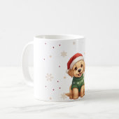 Mug Chien de Noël Kawaii Mignon - Conception de Noël p (Devant gauche)