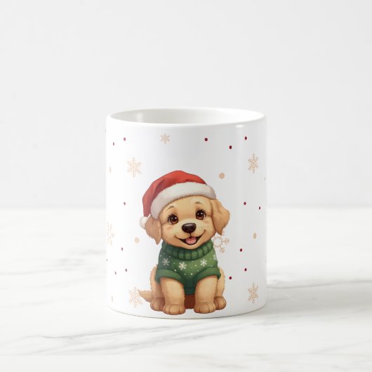 Mug Chien de Noël Kawaii Mignon - Conception de Noël p (Centre)