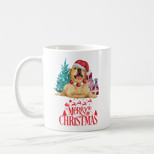 Mug Chien de Noël mignon (Gauche)