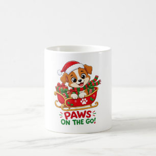 Mug Chien de Noël mignon dans un traîneau