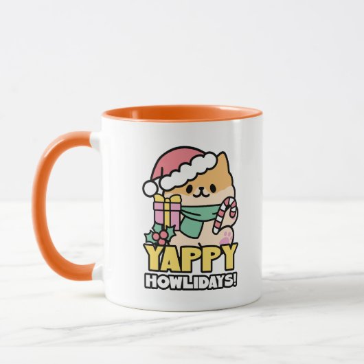 Mug Chien de Noël mignon - Yappy Howlidays (Gauche)