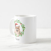 Mug Chien de Noël Poméranien Vacances Animaux (Devant gauche)
