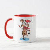 Mug Chien de Noël Whimsical sur patins à glace (Gauche)