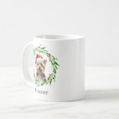 Mug Chien de Noël Yorkie Yorkshire Terrier Fêtes (Devant gauche)