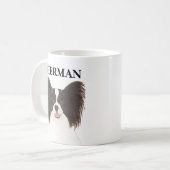 Mug Chien de Papillon noir et blanc personnalisé (Devant gauche)