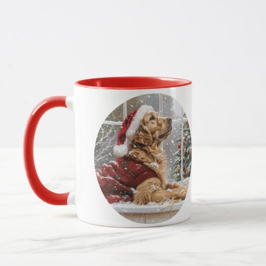 Mug Chien de Père Noël de Noël Golden Retriever (Gauche)