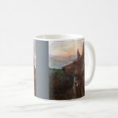 Mug "Chien de Phoebe peinture dans coucher du soleil" (Devant droit)