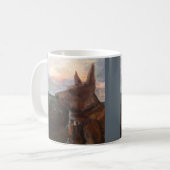 Mug "Chien de Phoebe peinture dans coucher du soleil" (Devant gauche)
