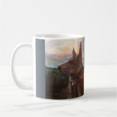 Mug "Chien de Phoebe peinture dans coucher du soleil" (Gauche)