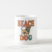 Mug Chien de plage gravure vintage conception graphiqu (Centre)