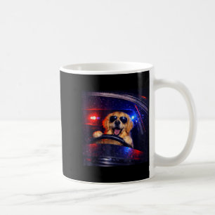 Mug Chien de police drôle golden retriever conduisant