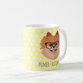 Mug Chien de Pomeranian en verres nerd | (Devant droit)