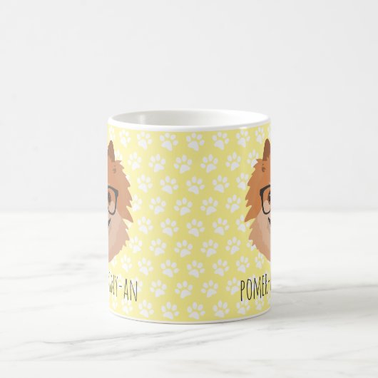 Mug Chien de Pomeranian en verres nerd | (Centre)