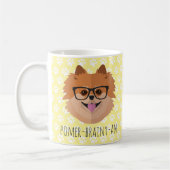 Mug Chien de Pomeranian en verres nerd | (Gauche)