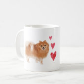 Mug Chien de Poméranie avec nom d'animal de compagnie (Devant gauche)