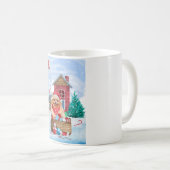 Mug Chien de Poméranie dans la neige Maison de Chien d (Devant droit)